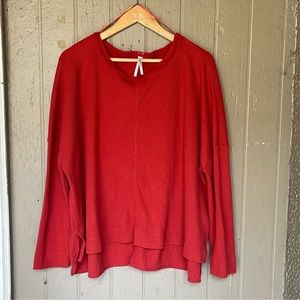 Anthropologie waffle oversized thermal top